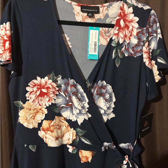 Navy Floral High Low Dress - Picture 5 of 8